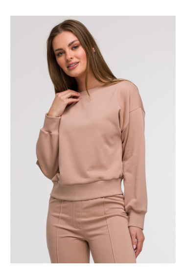 B293 Open back sweatshirt - mocca