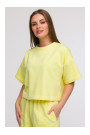 B294 Cropped sweatshirt with short sleeves - lemon