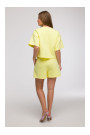B294 Cropped sweatshirt with short sleeves - lemon