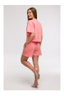 B294 Cropped sweatshirt with short sleeves - coral