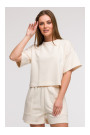 B294 Cropped sweatshirt with short sleeves - vanilla