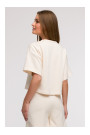 B294 Cropped sweatshirt with short sleeves - vanilla
