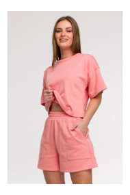 B295 Shorts with patch pockets - coral