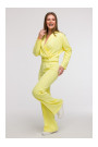 B296 Wide leg trousers with front seams - lemon