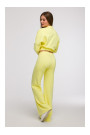 B296 Wide leg trousers with front seams - lemon