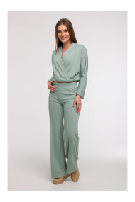 B296 Wide leg trousers with front seams - mint