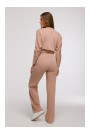 B296 Wide leg trousers with front seams - mocca