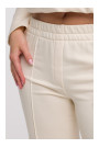 B296 Wide leg trousers with front seams - vanilla