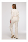 B296 Wide leg trousers with front seams - vanilla