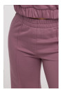 B296 Wide leg trousers with front seams - heather