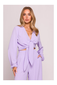 M861 Tie front crop top - purple