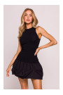 M863 Bubble hem racer dress - black