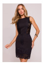 M864 Mini dress with lace panels - black