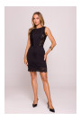 M864 Mini dress with lace panels - black