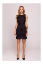 M864 Mini dress with lace panels - black