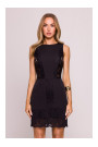 M864 Mini dress with lace panels - black