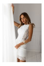 M864 Mini dress with lace panels - ecru