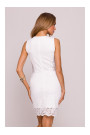 M864 Mini dress with lace panels - ecru