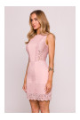 M864 Mini dress with lace panels - powder