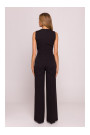 M866 Lace panels jumpsuit - black