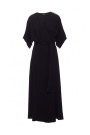 S406 Viscose maxi dress wrap design - black