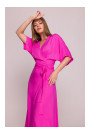S406 Viscose maxi dress wrap design - lilac