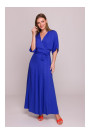 S406 Viscose maxi dress wrap design - blue