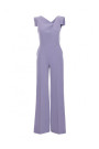 S407 Elegant jumpsuit with asymmetrical neckline - dove grey