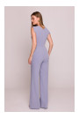 S407 Elegant jumpsuit with asymmetrical neckline - dove grey
