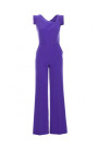 S407 Elegant jumpsuit with asymmetrical neckline - purple