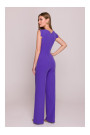 S407 Elegant jumpsuit with asymmetrical neckline - purple