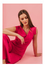 S407 Elegant jumpsuit with asymmetrical neckline - pink