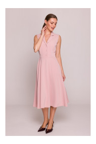 S409 Fit and flare shirt dress - powder