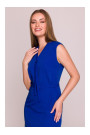 S410 A-line dress with tie detail V-shaped neckline - royal blue