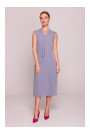S410 A-line dress with tie detail V-shaped neckline - dove grey