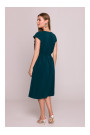 S411 Sleeveless dress with ruffled neckline - green