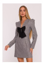 M869 Tweed V-neck dress - graphite