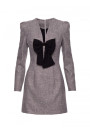 M869 Tweed V-neck dress - graphite