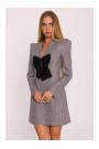 M869 Tweed V-neck dress - graphite