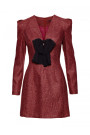 M869 Tweed V-neck dress - maroon