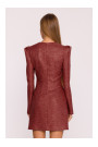 M869 Tweed V-neck dress - maroon