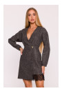 M871 Tweed wrap dress - black