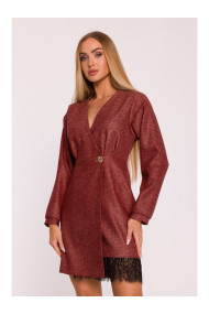M871 Tweed wrap dress - maroon