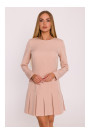 M872 Dress with inverted pleats - beige
