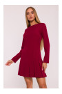 M872 Dress with inverted pleats - maroon