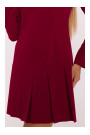 M872 Dress with inverted pleats - maroon