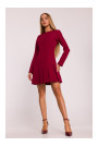 M872 Dress with inverted pleats - maroon