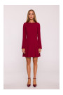 M872 Dress with inverted pleats - maroon