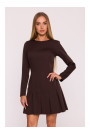 M872 Dress with inverted pleats - brown