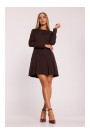 M872 Dress with inverted pleats - brown